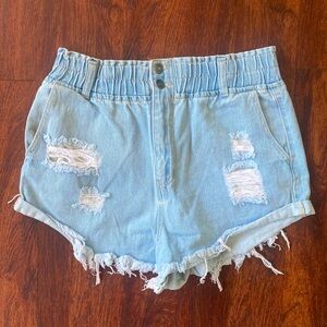 high waist jean shorts